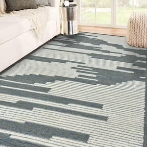 Chicago 9 ft. X 13 ft. Blue Geometric Area Rug