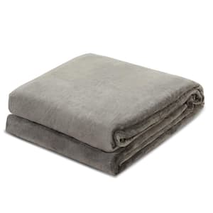 Heavy Sensory Grey 48 in. x 72 in. 15 lb. Weighted Blankets with Glass Beads