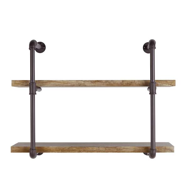 Metal Pipe Floating Wall Shelf, Home Depot Industrial Pipe Shelving
