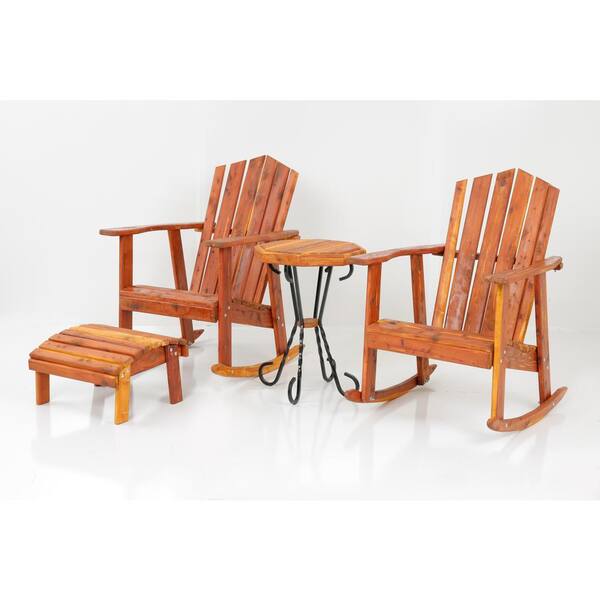 solid wood adirondack chair with ottoman