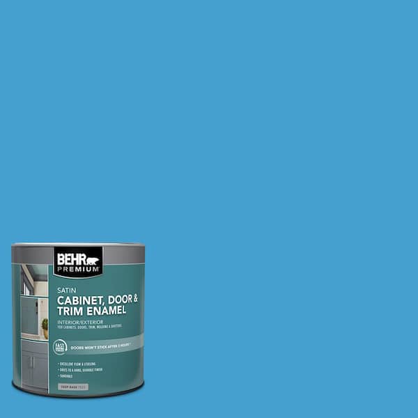 BEHR PREMIUM 1 qt. #AE-47 Horizon Blue Satin Enamel Interior/Exterior Cabinet, Door & Trim Paint