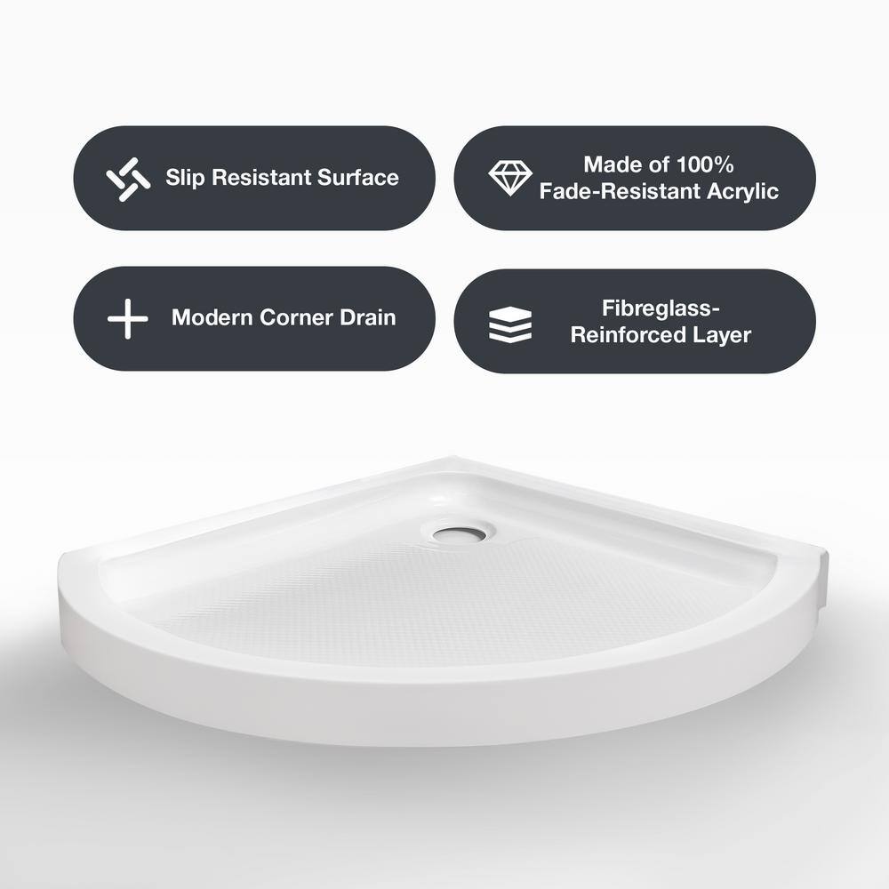 Breeze 32'' Frosted Glass and Acrylic Corner Shower Kit
