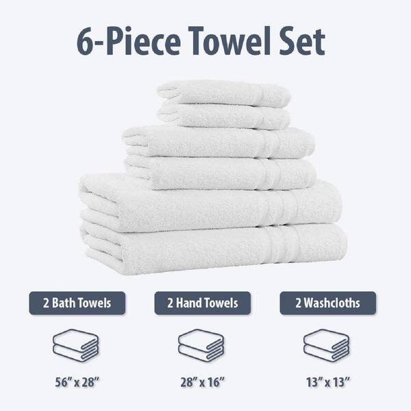 Utopia Towels 6 Piece Luxury Hand Towels Set, (16 x 28 inches