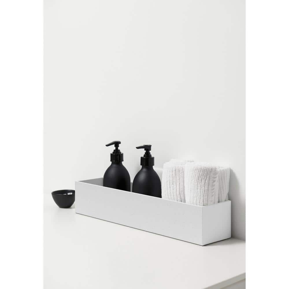 White Plastic-Stone Composite Short Planter Box