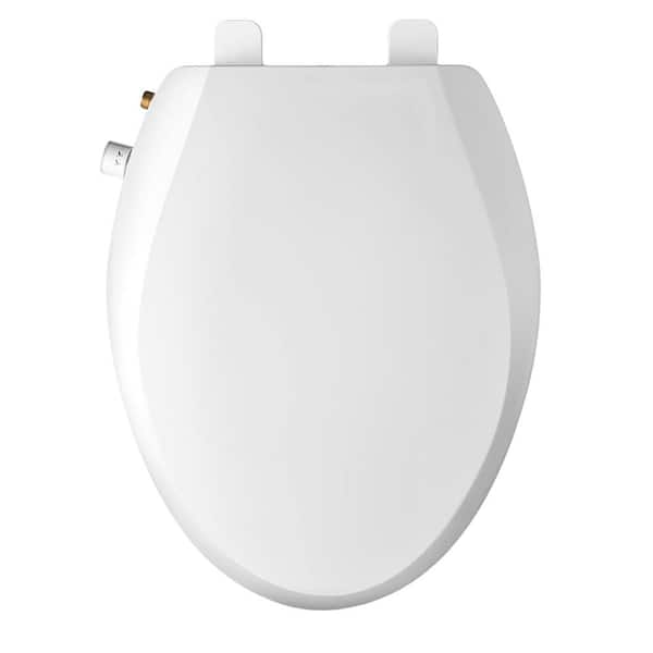 Numhew Non-Electric Bidet Seat for Elongated Toilet with Quiet-Close and Self Cleaning Dual Nozzles in White