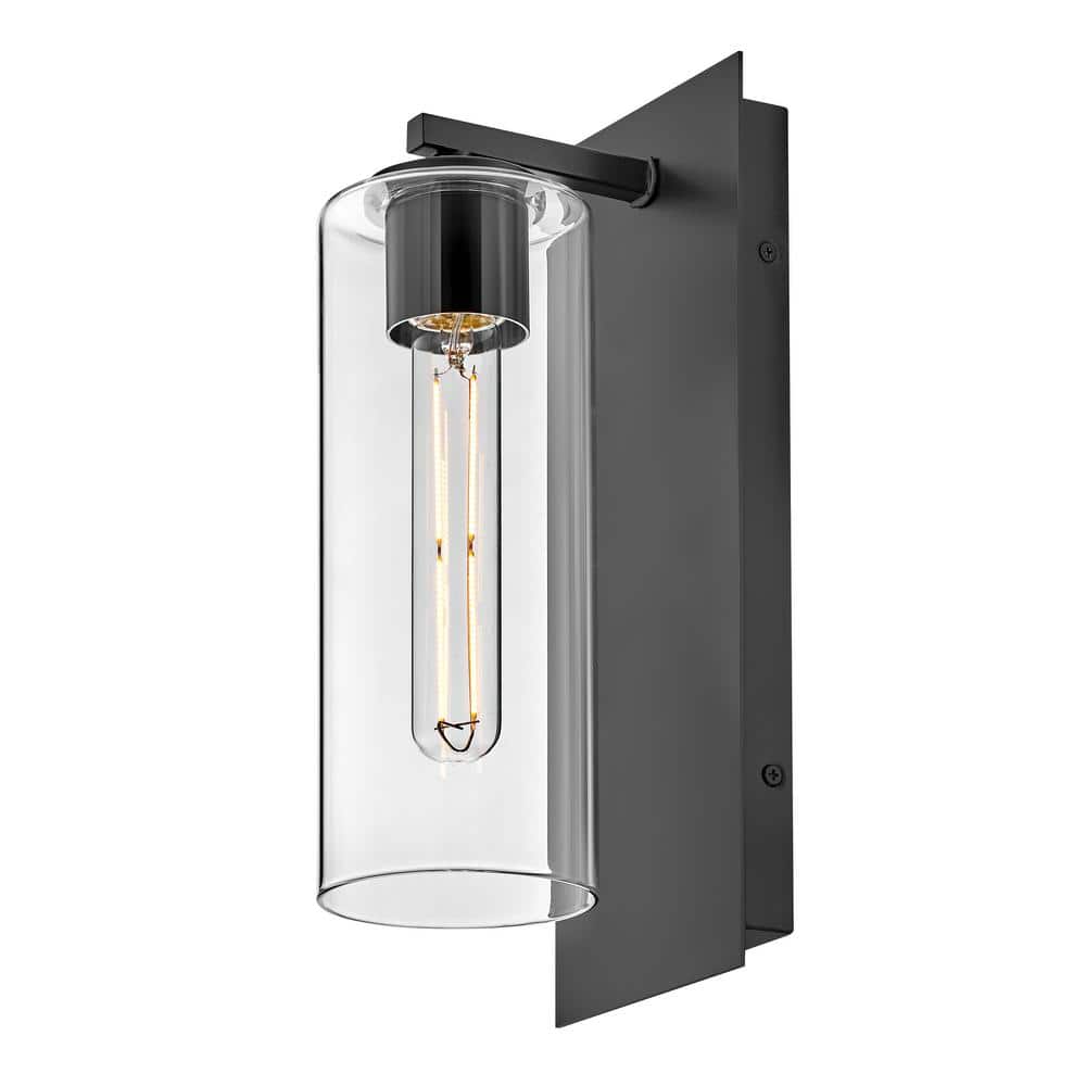 Lane Black and Clear Glass Dimmable Wall Sconce