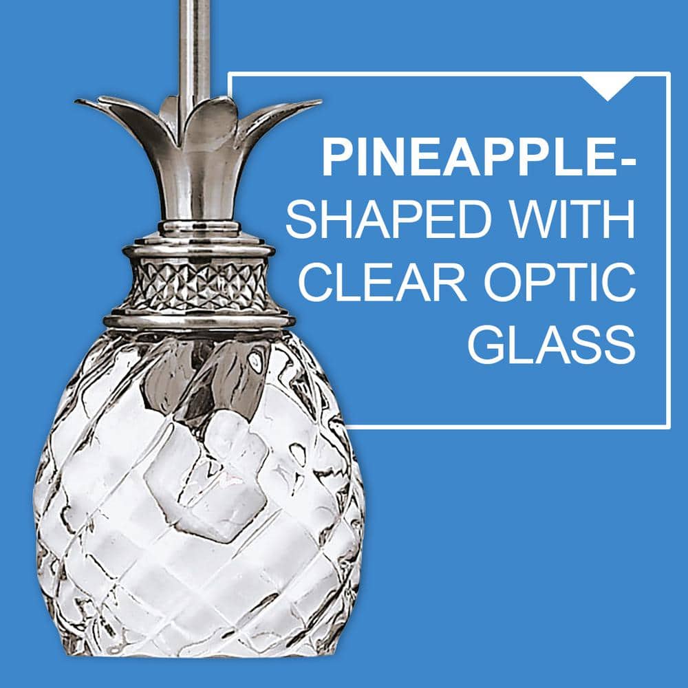Polished Antique Nickel Mini Pendant with Clear Glass Shade