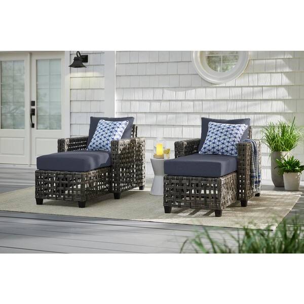 Adjustable stacking wicker outdoor patio discount chaise lounge by hampton bay