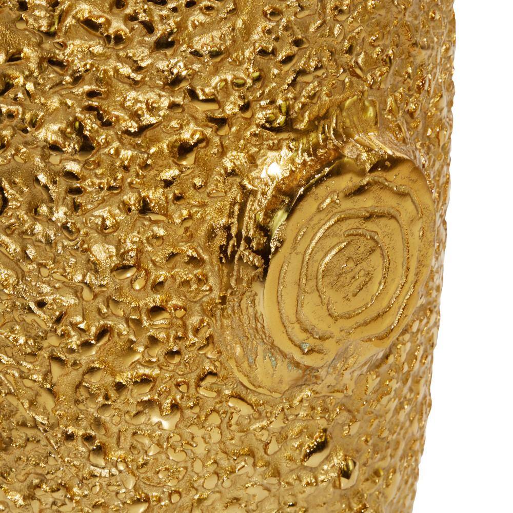 Gold Textured Aluminum Round Accent Table