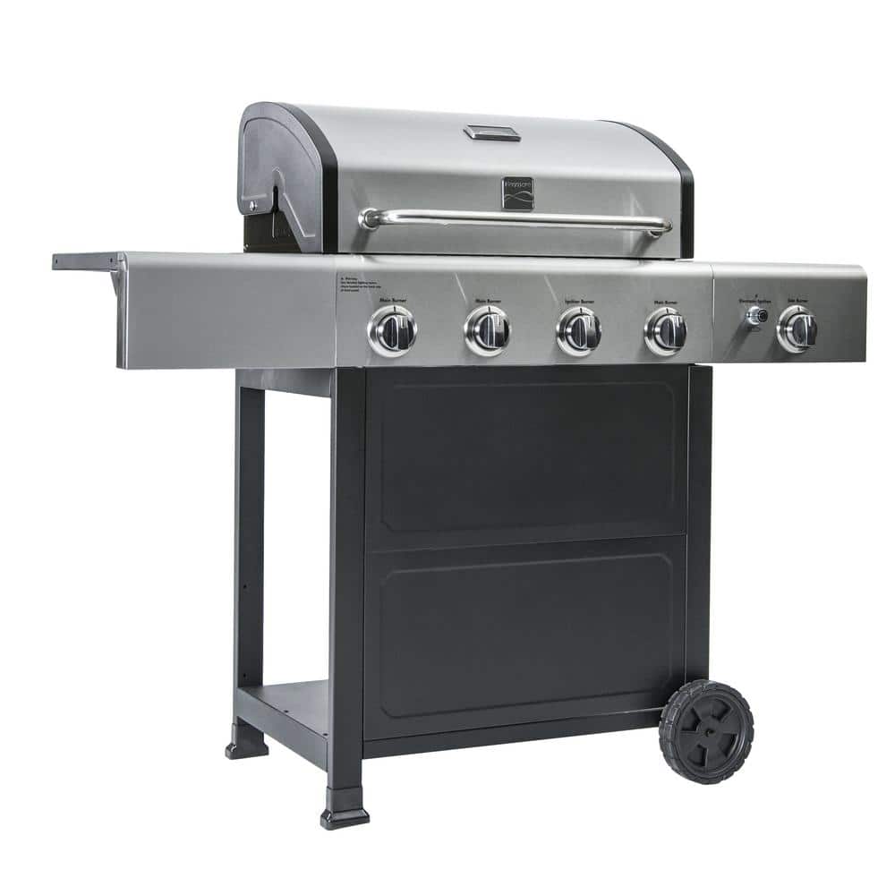 Kenmore 4-Burner Stainless Steel Propane Gas Grill with Side Burner