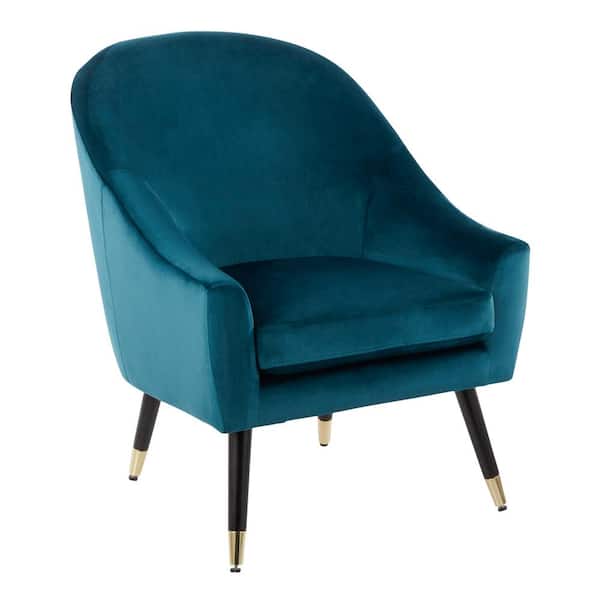 Lumisource Matisse Teal Velvet Accent Chair
