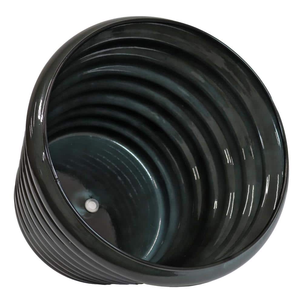 Molly 12.5" Juniper Glaze Metal Planter Set of 2