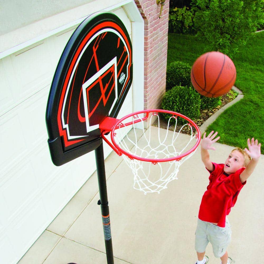 Adjustable 32" Black Polycarbonate Portable Basketball Hoop