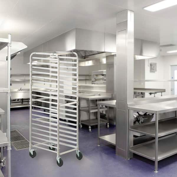 Bun Pan Rack 20-Tier Commercial Bakery Racks with Brake Wheels26 in. L x 20.4 in. W x 70 in. H Bread Baking Equipment