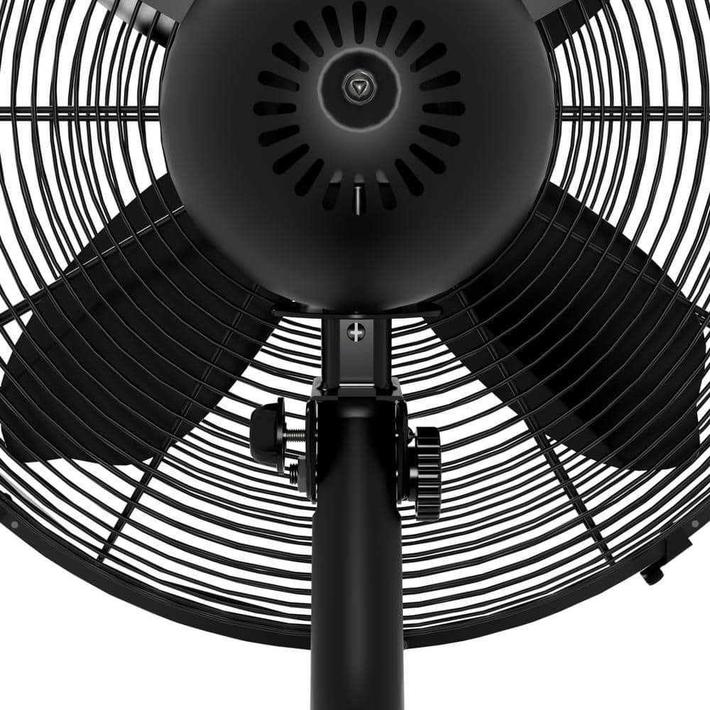 Matte Black 16-Inch Oscillating Wall Mounted Fan with Adjustable Head