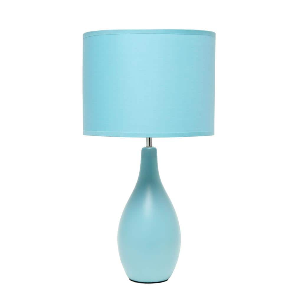 Simple Designs Oval Bowling Pin Base Ceramic Table Lamp