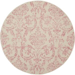 Nourison Jubilant Ivory Pink 2 ft. x 6 ft. Damask Transitional Runner ...