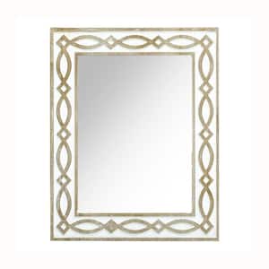 19.9 in. W x 25.8 in. H Rectangle Carved Accent Wood Framed Wall Mirror