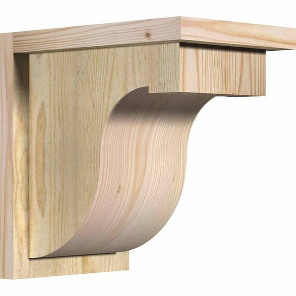 Ekena Millwork 8 in. x 12 in. x 12 in. Douglas Fir Del Monte Rough Sawn Corbel with Backplate