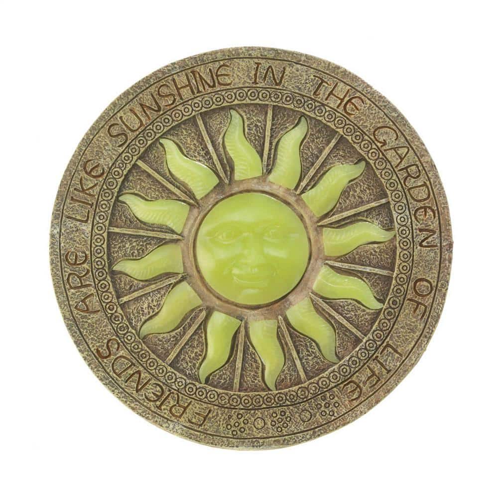 Glowing Sunburst Brown and Green Stepping Stone