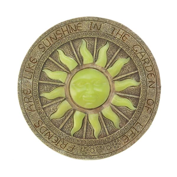 Zingz & Thingz Bursting Sun Glowing Stepping Stone 10.25 in. x 10.25 in. x 0.5 in.