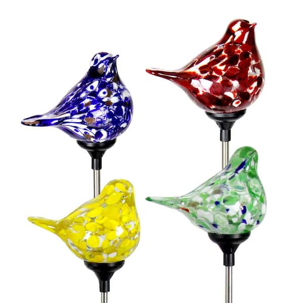 Exhart Kathy Ireland Solar Bird Stakes (Set of 4)