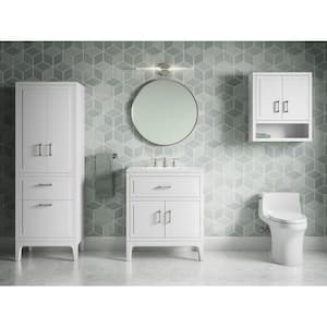 Seer 30 in. W x 18 in. D x 36 in. H Single Sink Freestanding Bath Vanity in White with Quartz Top