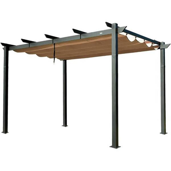 ToolCat 10 ft. x 13 ft. Dark Gray Aluminum Outdoor Patio Retractable ...