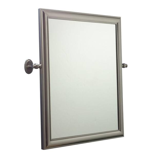 Innova Framed Antique Rope Pivoting Wall Mirror in Brushed Nickel-DISCONTINUED