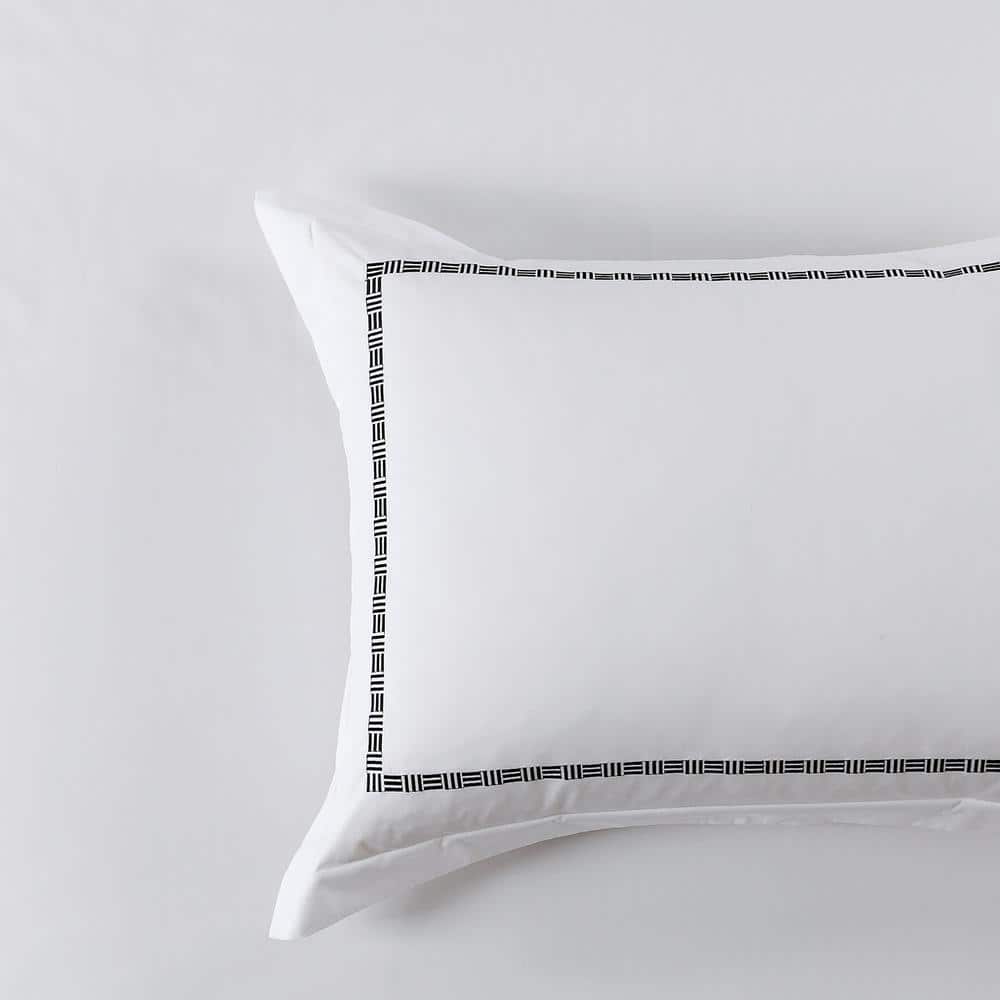 Hotel Grand Twin White and Black Cotton Duvet Set