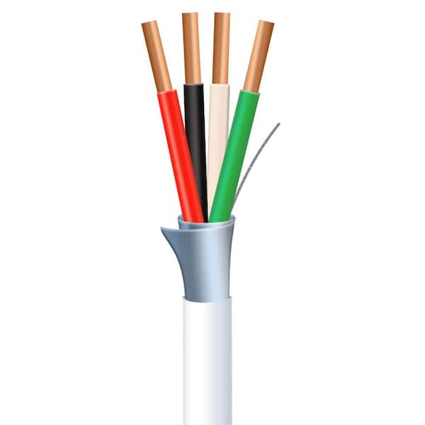 Syston Cable Technology 1000 ft. 18/4 White Solid Overall Shielded CL3R Security Cable