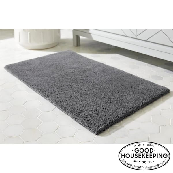 Mainstays Performance Quick Dry Memory Foam Bath Rug, Blue Linen, 20 x 30  