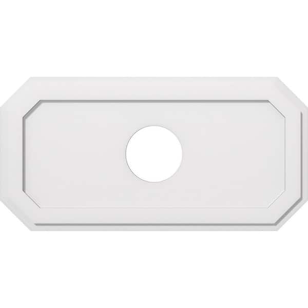 Ekena Millwork 38 in. W x 19 in. H x 7 in. ID x 1 in. P Emerald Architectural Grade PVC Contemporary Ceiling Medallion