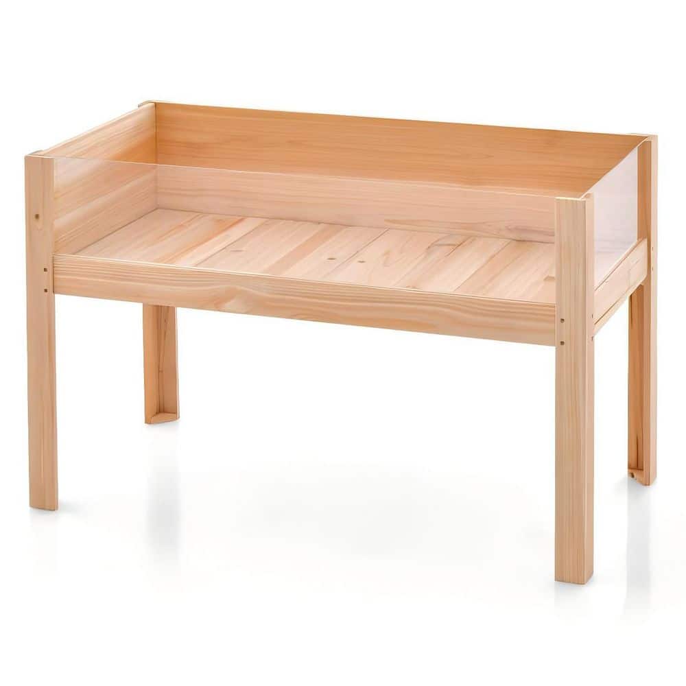 47 in. x 23 in. x 31 in. Natural Solid Wood Raised Garden Bed Planter Box with Clear Acrylic Side Panel price history on PriceWatchPro