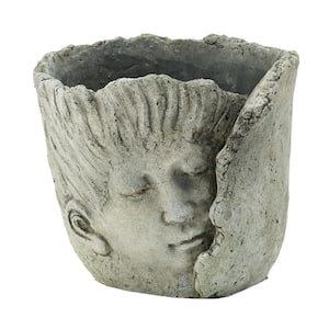 Planter 8 in. x 8 in. x 7 in. Gray Concrete Decorative Pots