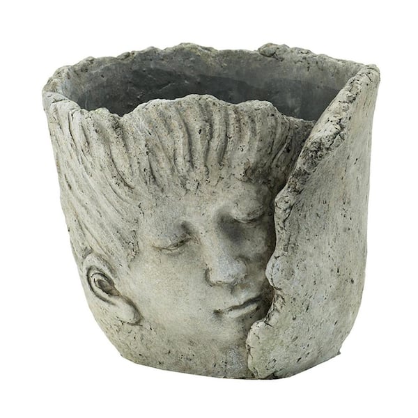 Seasonal Abode Inc Planter 8 in. x 8 in. x 7 in. Gray Concrete Decorative Pots