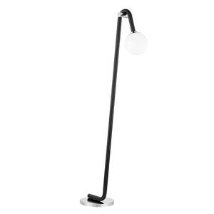 Whit 60 in. 1-Light Polished Nickel and Black Floor Lamp