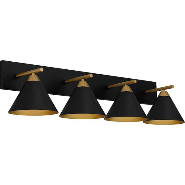 Quoizel Mastro 37.5 in. 4 Light Matte Black Vanity Light