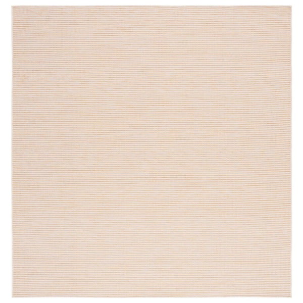 Martha Stewart 6 ft. x 6 ft. Yellow Marle Crosshatch Square Area Rug