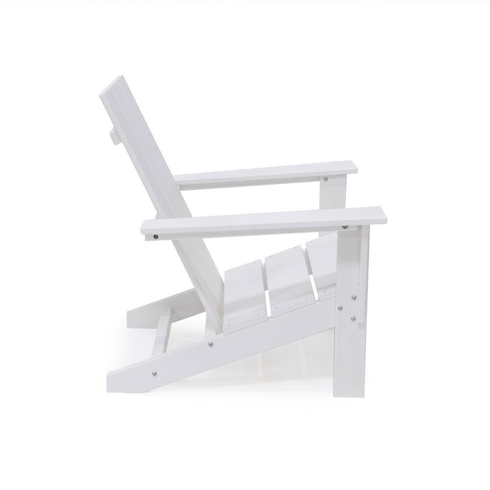 Arcadia White HDPE Outdoor Adirondack Chair Set