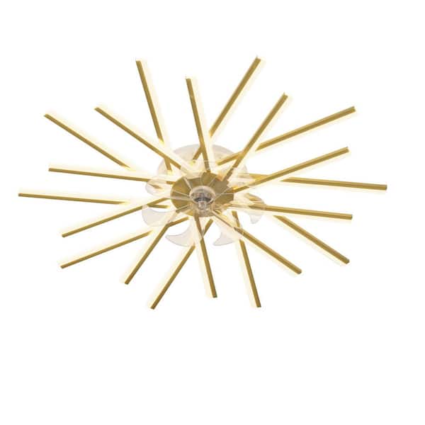 Nivencai 45 in. Indoor Gold Ceiling Fan with Adjustable White Integrated LED, Remote Included