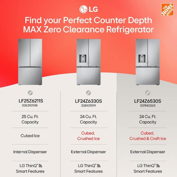 Reviews for LG 24 cu. ft. Counter Depth MAX Zero Clearance 3-Door
