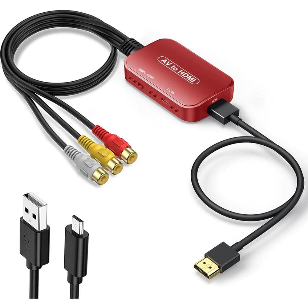 Lukyamzn HDMI Composite Audio Video Converter - RCA to HDMI Adapter ...