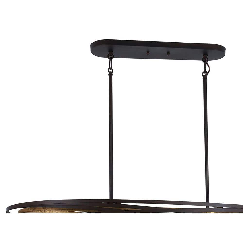 Dark Bronze and Gold 8-Light Aluminum Chandelier
