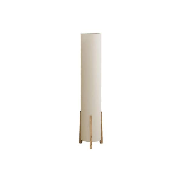 50 in. Brown Modern 1-Light Smart 1-Way (On/Off) Standard Floor Lamp for Living Room with Linen Drum Shade