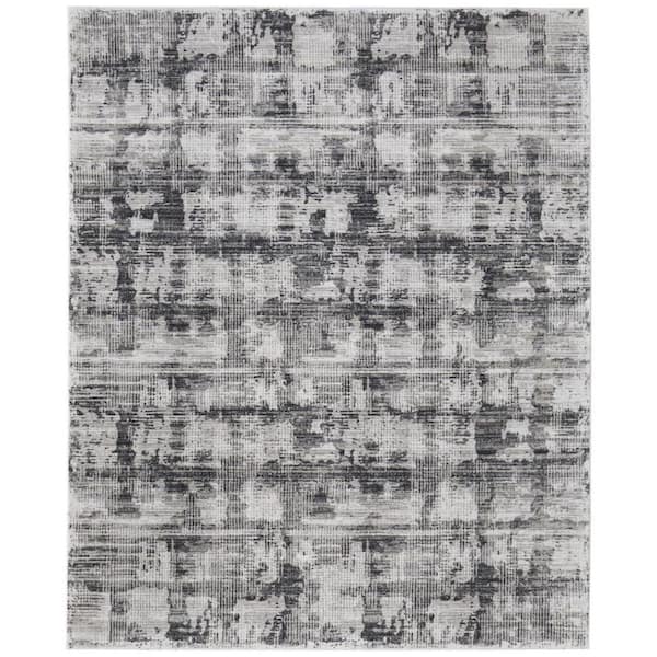 HomeRoots 2 X 3 Gray, Ivory Abstract Area Rug