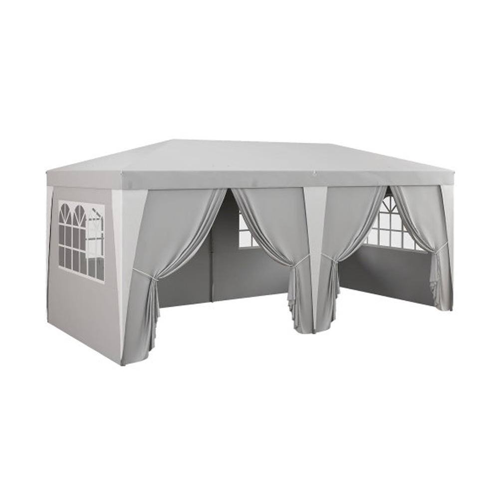 19 ft. x 10 ft. Outdoor Steel Event/Party Pop Up Tent Canopy and Gazebo with 6 Removable Sidewalls Gray price history on PriceWatchPro