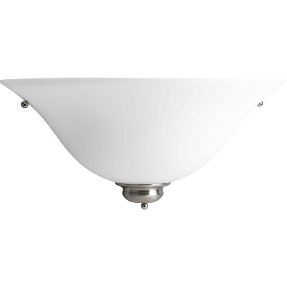 1-Light Brushed Nickel Wall Sconce with Etched Glass