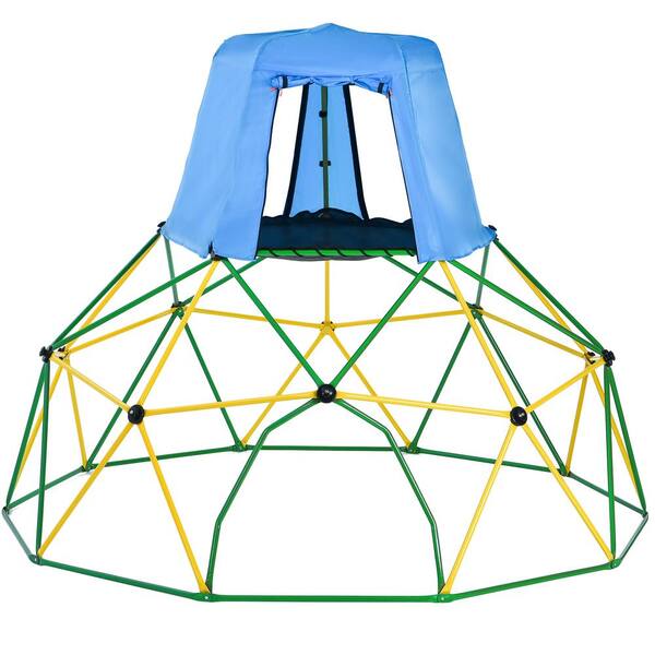 Unbranded 10 ft. Green Outdoor Climbing Dome Freestanding Play with Canopy and Playmat
