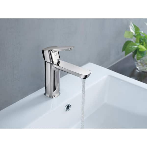 Modern Single Hole Single-Handle Project-Pack Bathroom Faucet in Chrome